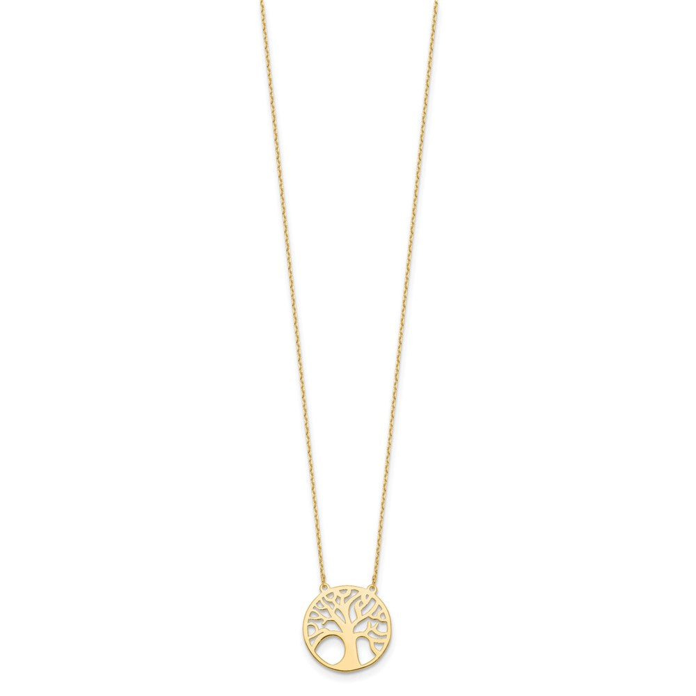 10K Polished Tree of Life Necklace