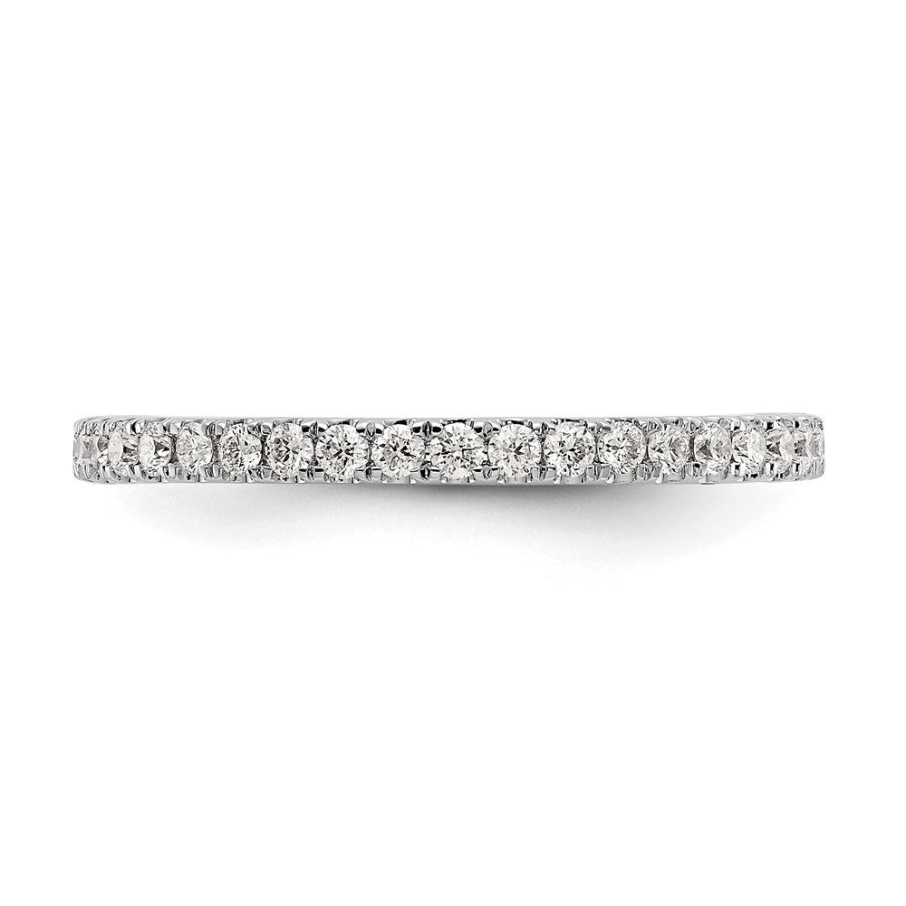 14k White Gold 1/2 carat Lab Grown Diamond VS/SI+ G+ Size 4 Shared Prong Eternity Band