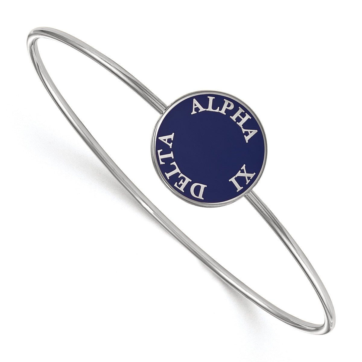 Sterling Silver Official Licensed Greek Sororities 7in Alpha Xi Delta (???) Enameled Slip-on Bangle