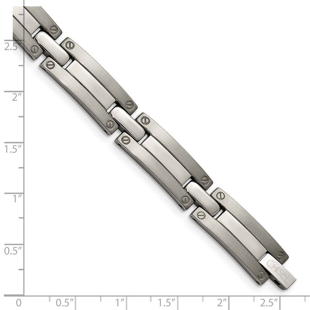 Titanium Brushed and Polished 8.5in Bracelet 8.5 inches