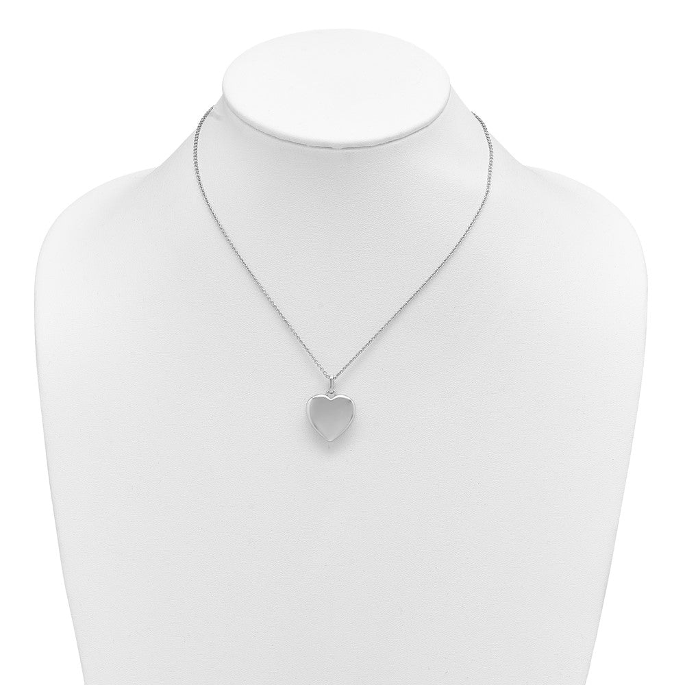 Sterling Silver Engravable Heart Pendant Necklace