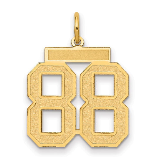 14k Medium Satin Number 88 Charm