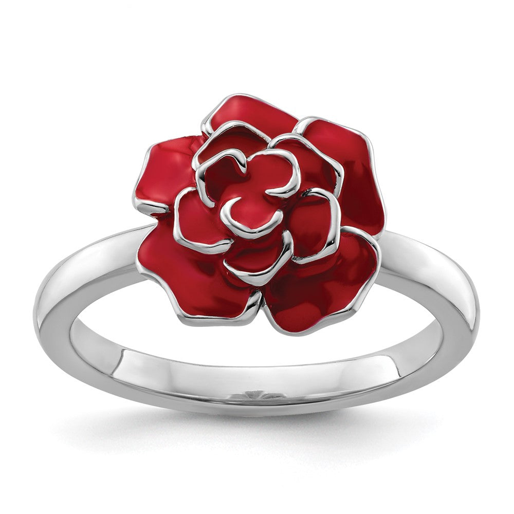 Sterling Silver Stackable Expressions Rose Ring Size -9