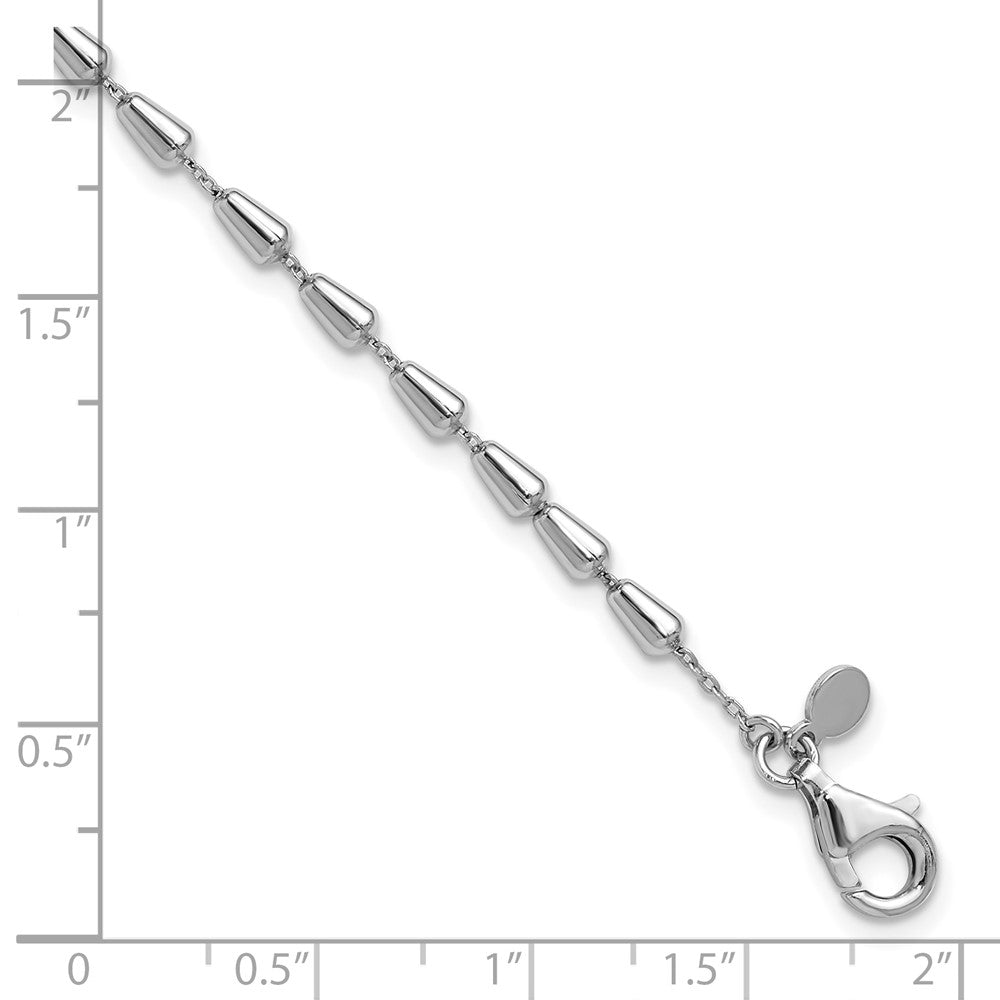Sterling Silver RH-plated Polished 7in w/ 1in ext. Bracelet 7  inches