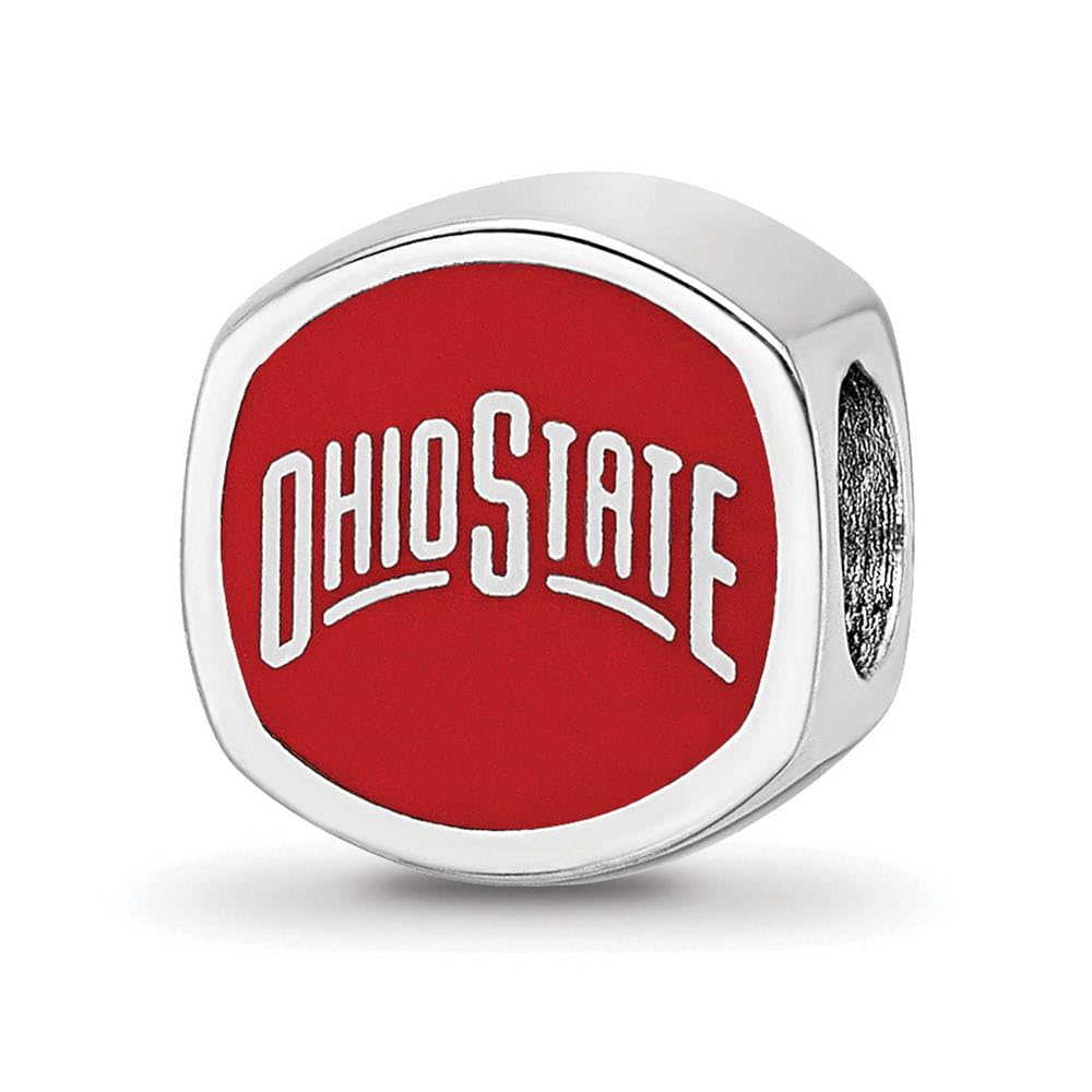 LogoArt Sterling Silver the Ohio State University ohio State On Block o Athletic Mark Bead Charm Female Adult