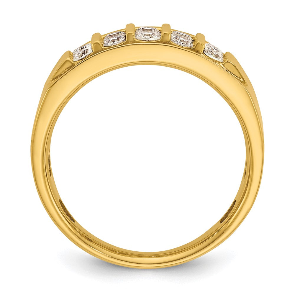 IBGoodman 14k Men's Polished 4-Row 1 Carat AA Quality Diamond Ring