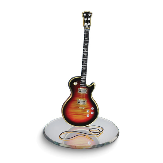 Glass Baron Orange Classic Electric Guitar Glass Figurine