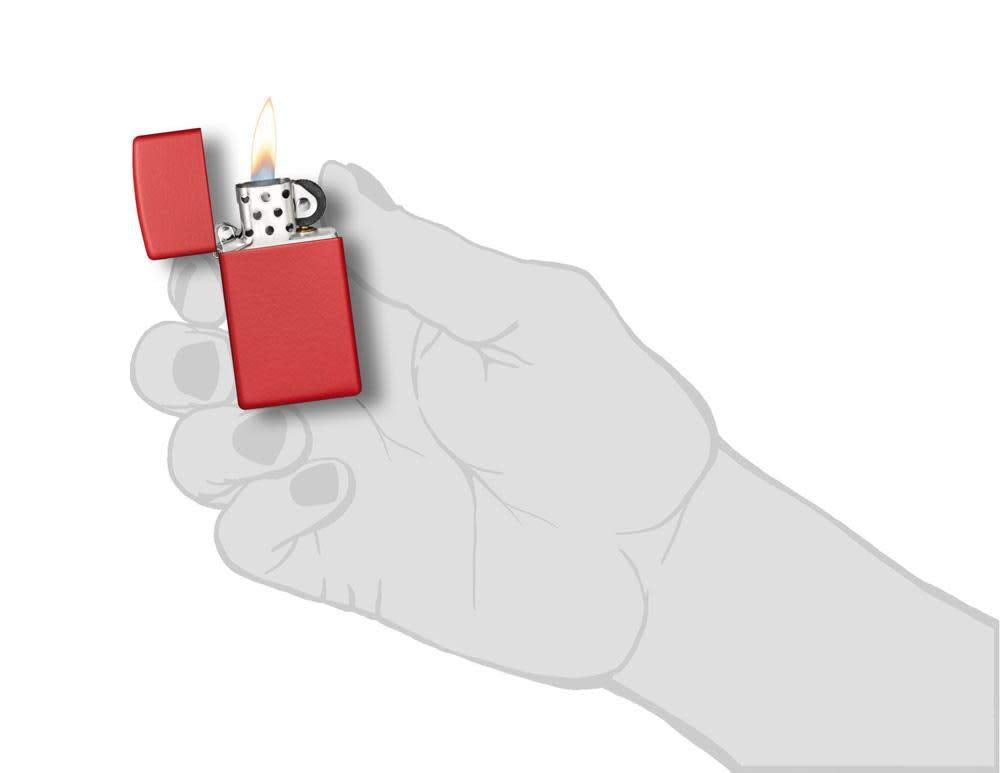 Zippo Slim Red Matte Pocket Lighter
