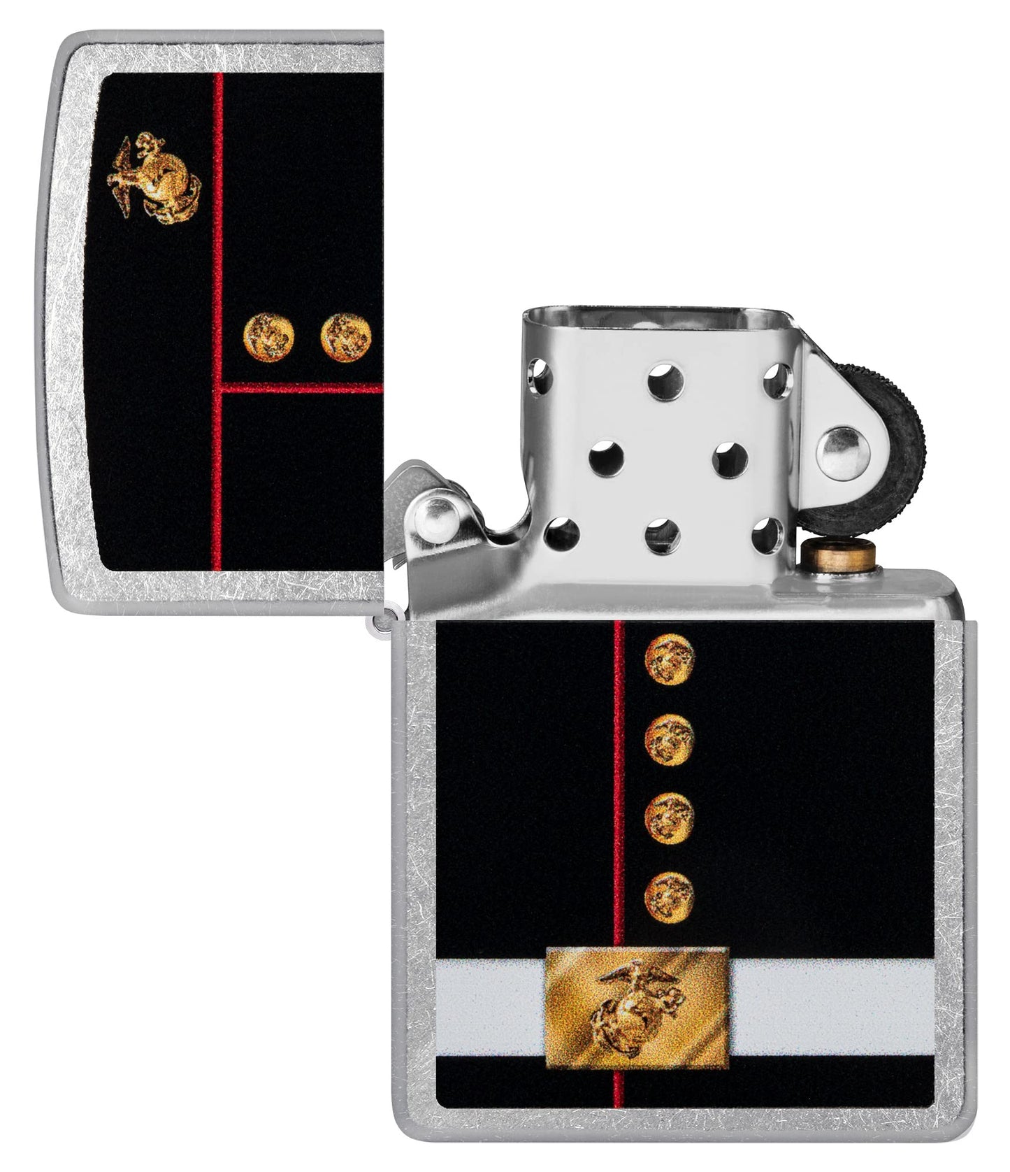 Zippo U.S Marines Corps Dress Blues Street Chrome Pocket Lighter