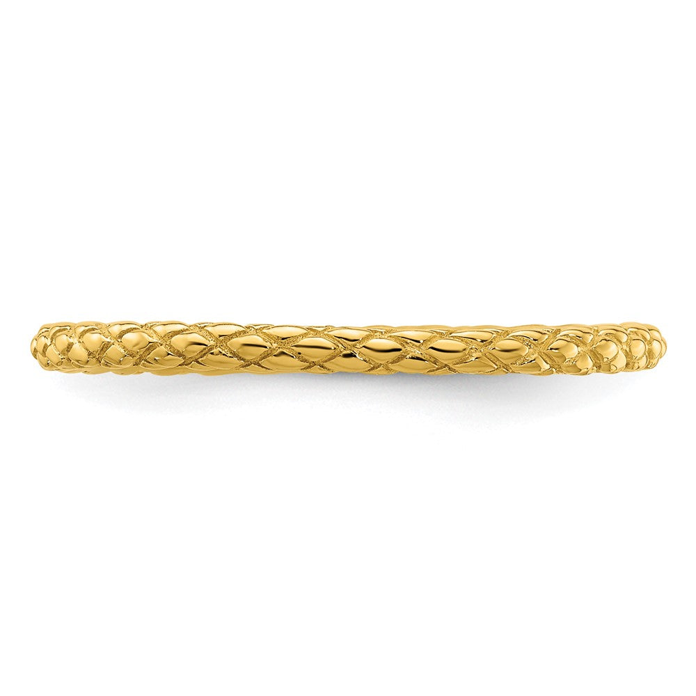 Sterling Silver Stackable Expressions Gold-plated Criss-cross Ring Size -5