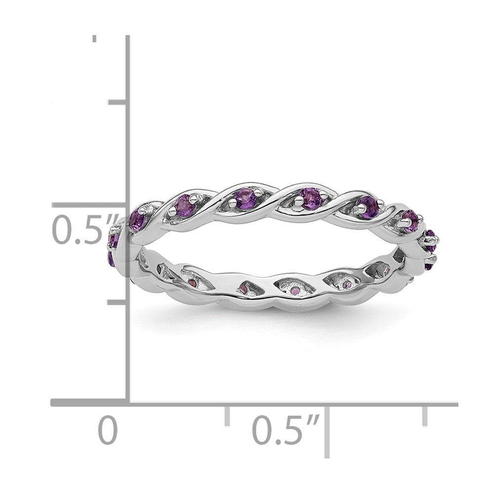 Sterling Silver Stackable Expressions Amethyst Ring Size -9