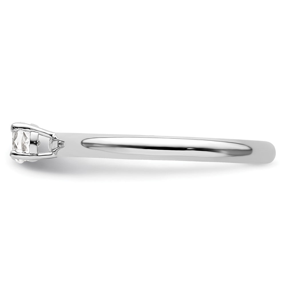Sterling Silver Stackable Expressions Rhodium White Topaz Ring