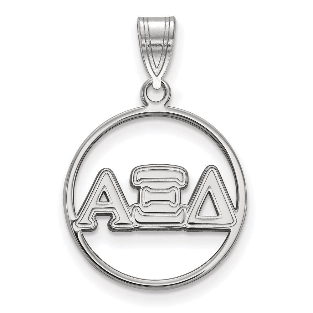 Sterling Silver Official Licensed Greek Sororities Alpha Xi Delta (???) Small Circle Pendant
