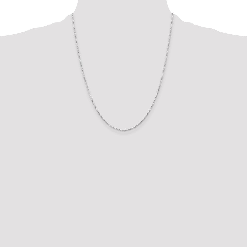 Sterling Silver Rhodium-plated 1.25mm Cable Chain 22 Inches