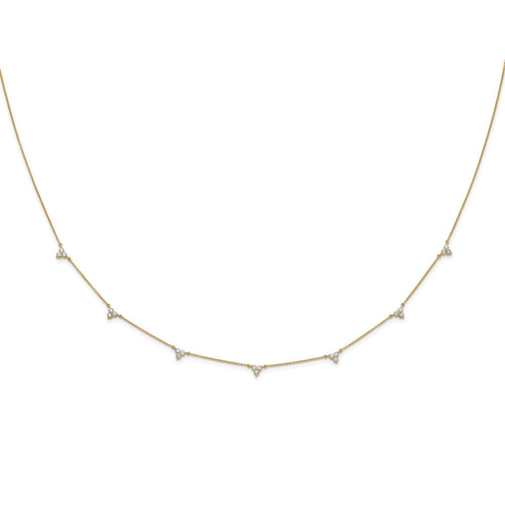 True Origin 14k 1 carat Lab Grown Diamond VS DEF Multi Station 18 inch Necklace