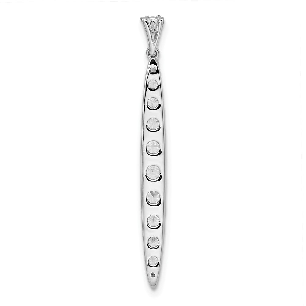 14k White Gold 1 carat Lab Grown Diamond VS/SI+ G+ Fancy Bar Pendant