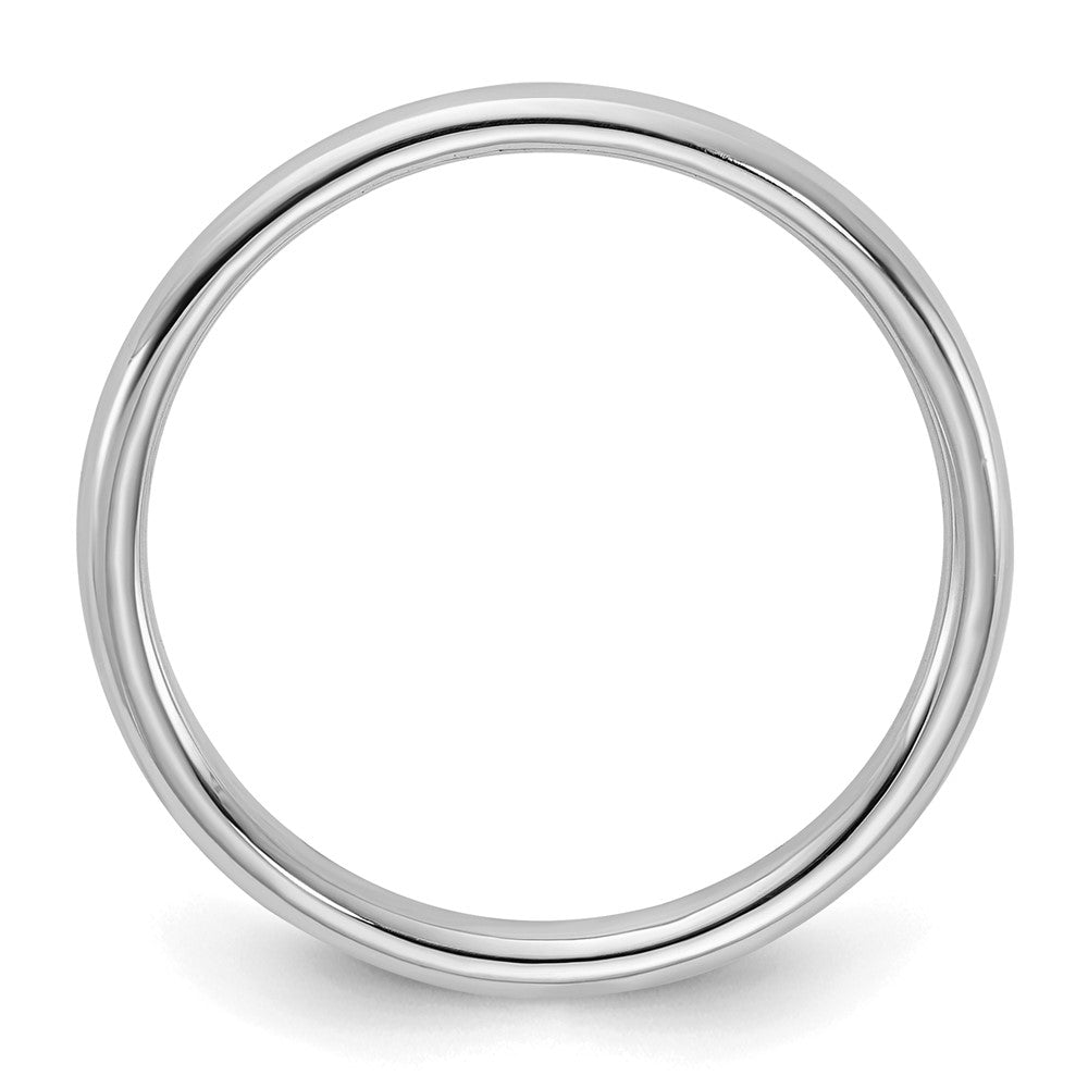 Sterling Silver Rhodium-plated 2mm Half-Round Size 8.5 Band