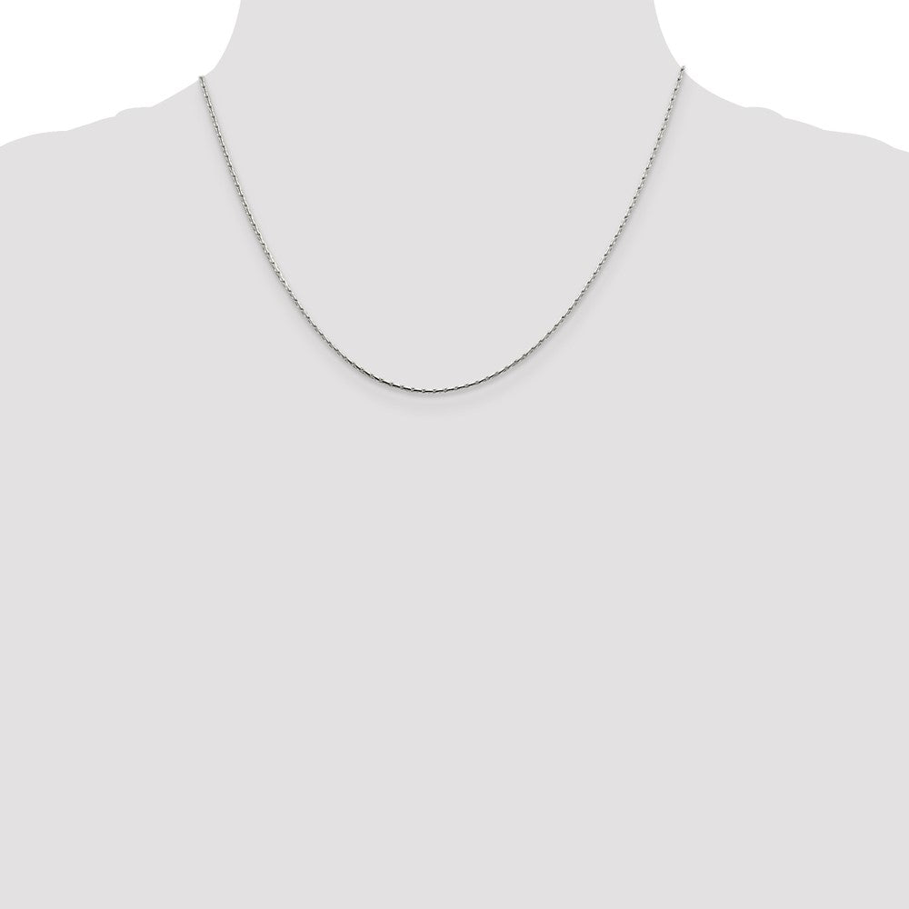 Sterling Silver 1mm Oval Box Chain 18 Inches