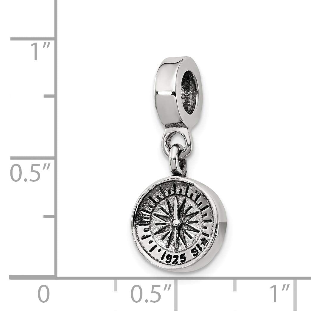 Sterling Silver Reflections Compass Dangle Bead