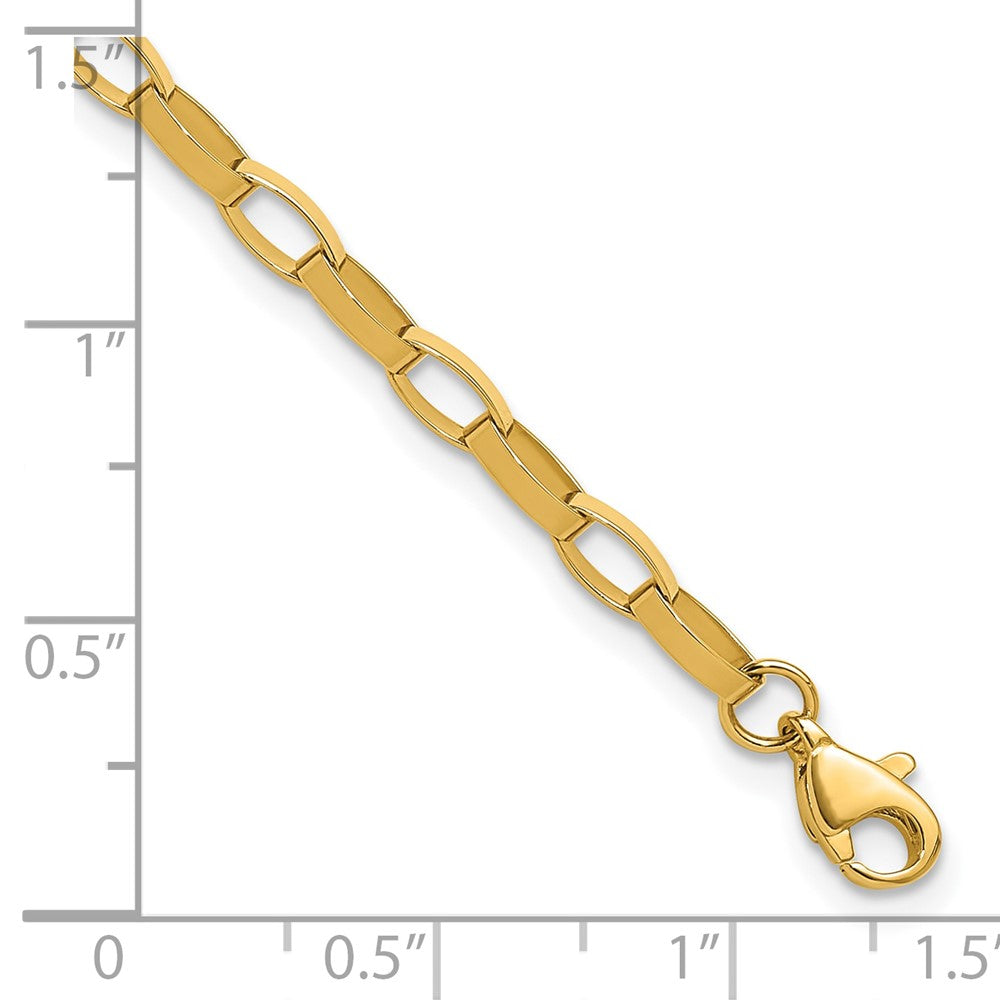 14K Polished Fancy Link with .5in ext. Bracelet 7.5  inches