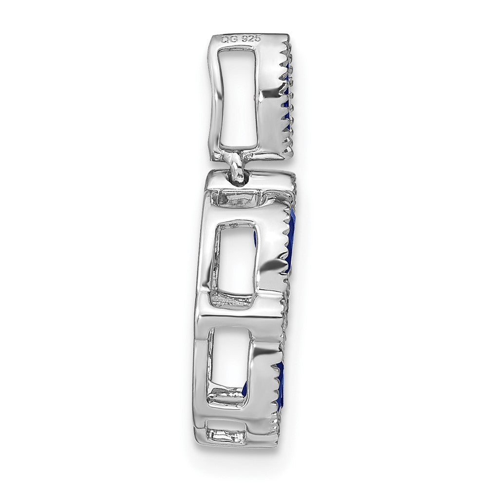 14k White Gold Marquise Sapphire and Diamond Pendant
