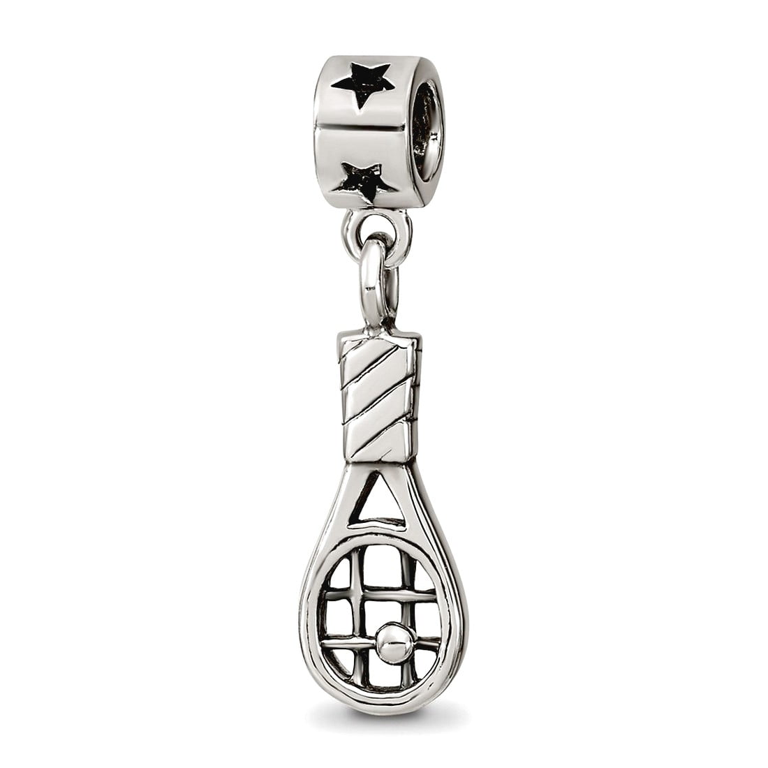 Sterling Silver Reflections Kids Tennis Racket Dangle Bead