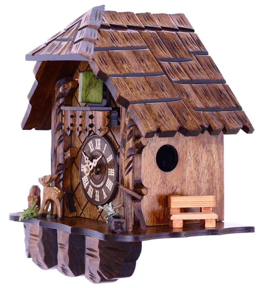 River City Clocks Musical Cuckoo Clock with Hand-carved Case and Feeding Deer