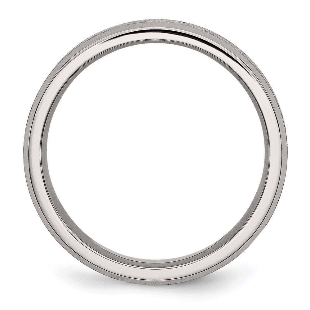Titanium Brushed Center 6mm Beveled Edge Band Size - 8