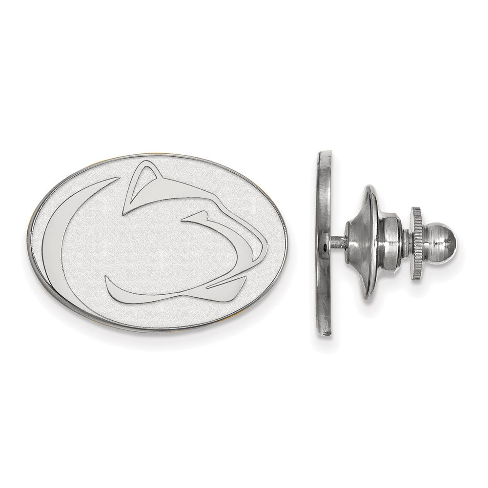 LogoArt Sterling Silver Rhodium-plated Penn State University Lapel Pin