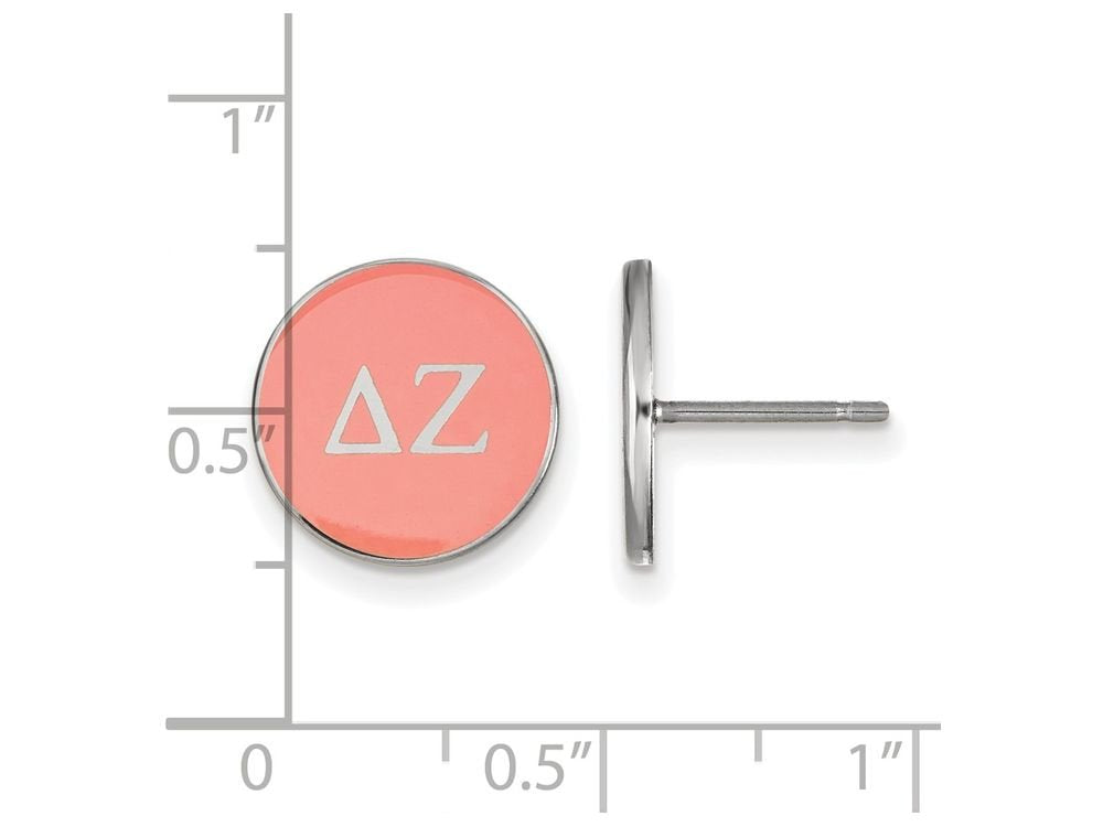 Sterling Silver Official Licensed Greek Sororities Delta Zeta (??) Enameled Post Earrings