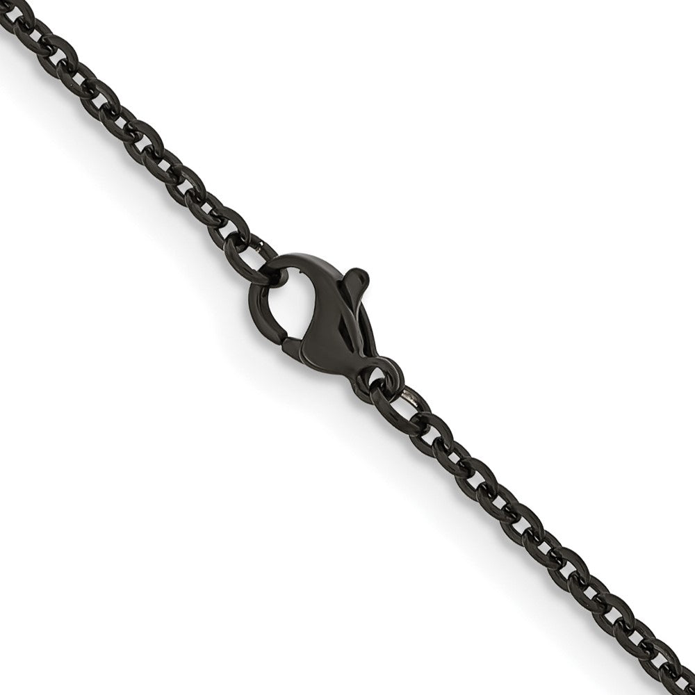 Stainless Steel Polished Black IP-plated 2.3mm 22in Cable Chain