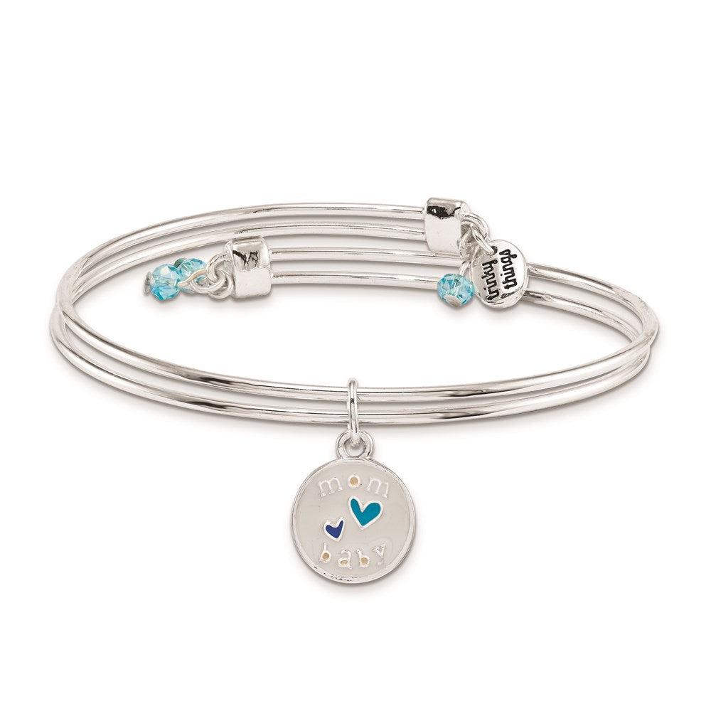 Silver-tone Trinky Things Congrats Blue Stork Bracelet/Card