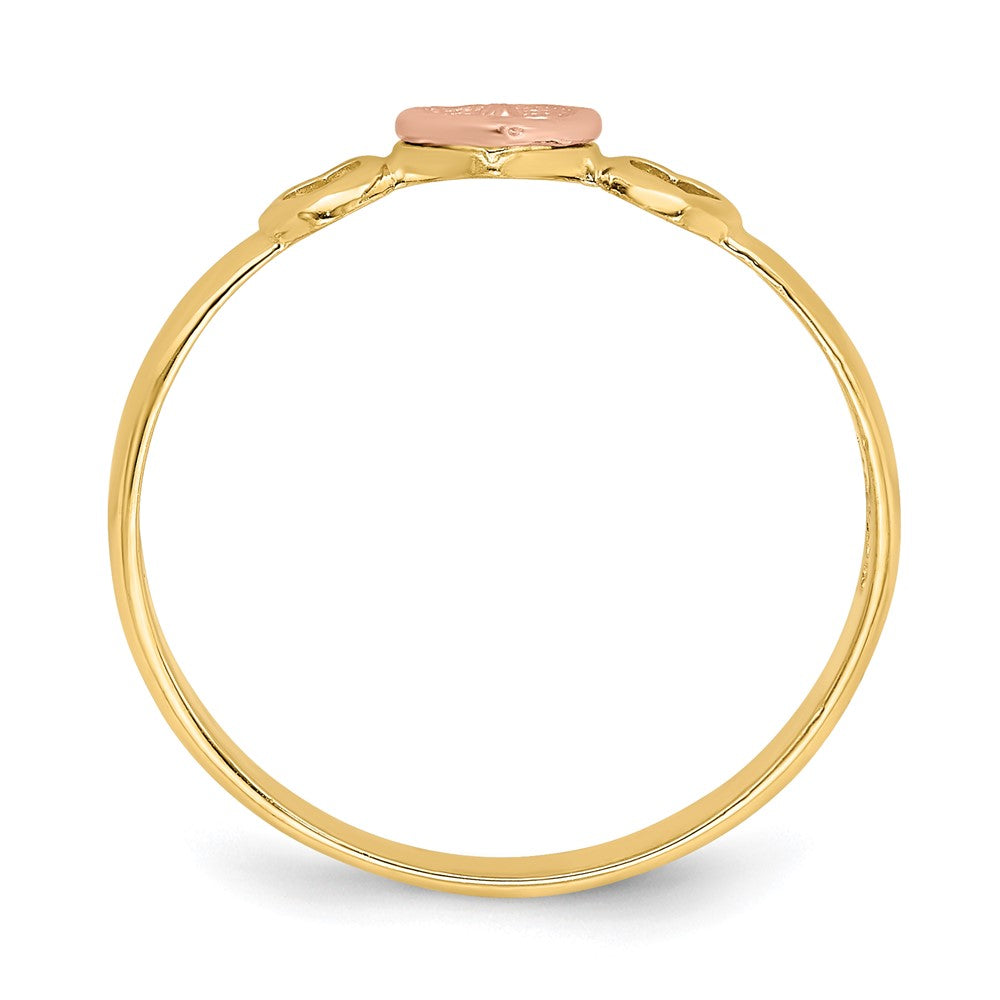 14k Rose and Yellow Gold Hearts Ring Size 6