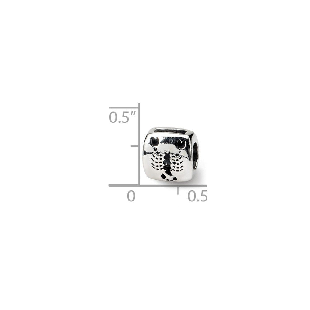 Sterling Silver Reflections Scorpio Zodiac Antiqued Bead