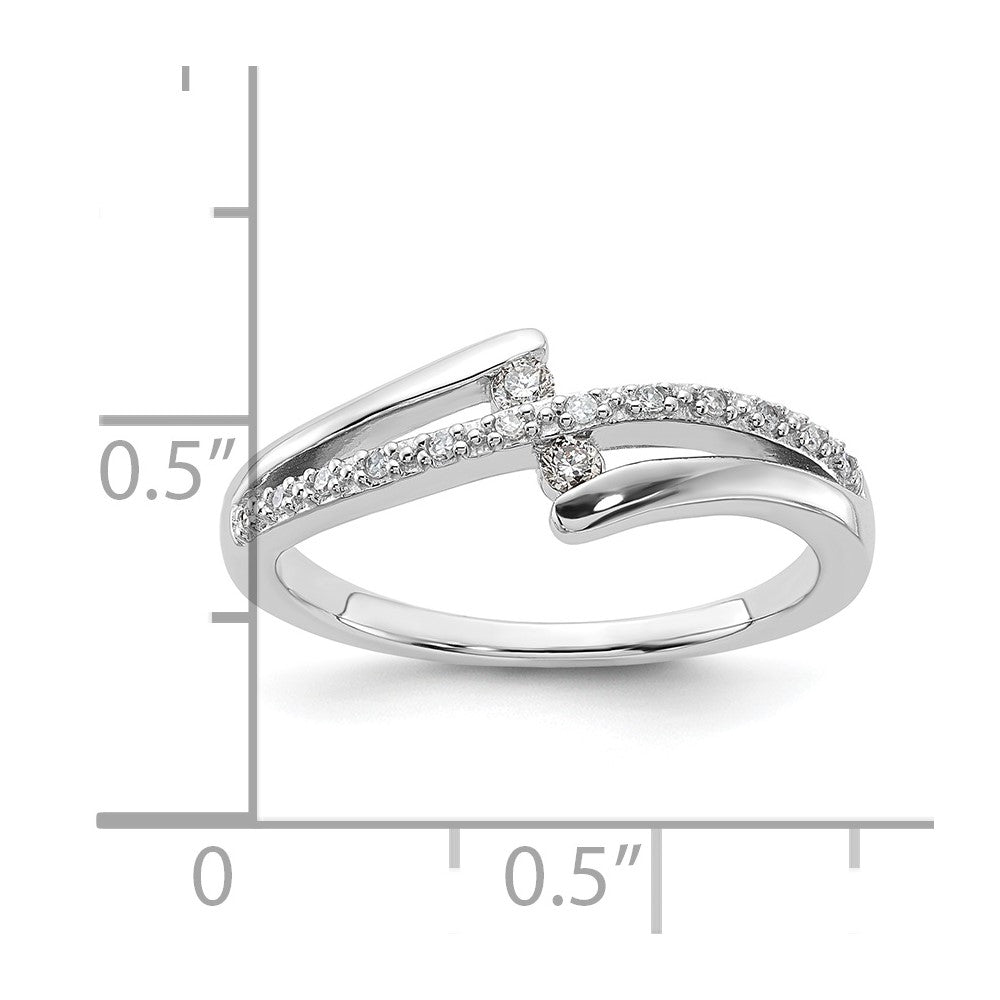 Sterling Silver Polished Fancy Diamond Ring
