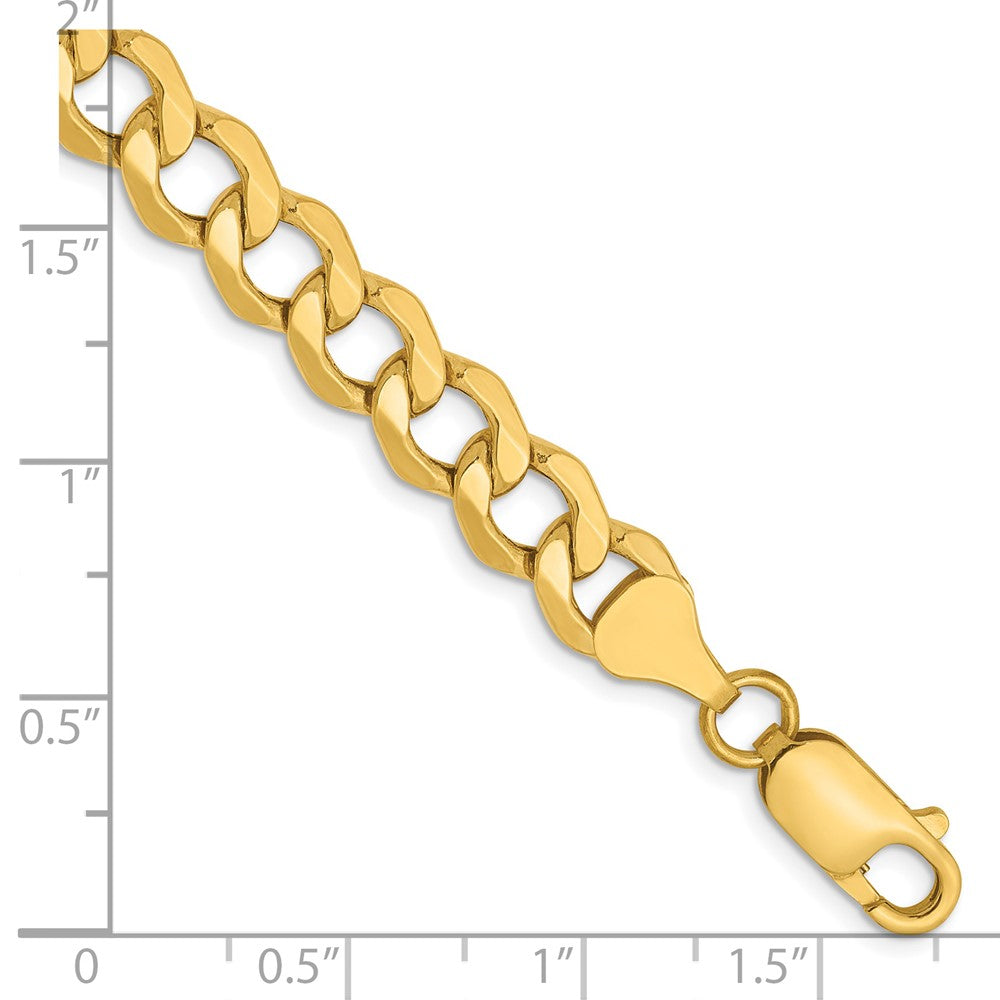 14K 7mm Semi-Solid Curb Link Chain 9  inches