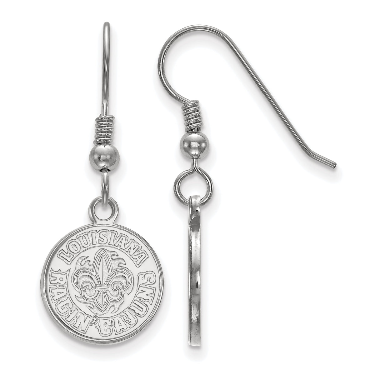 LogoArt Sterling Silver University Of Louisiana At Lafayette Small Dangle Earrings Wire