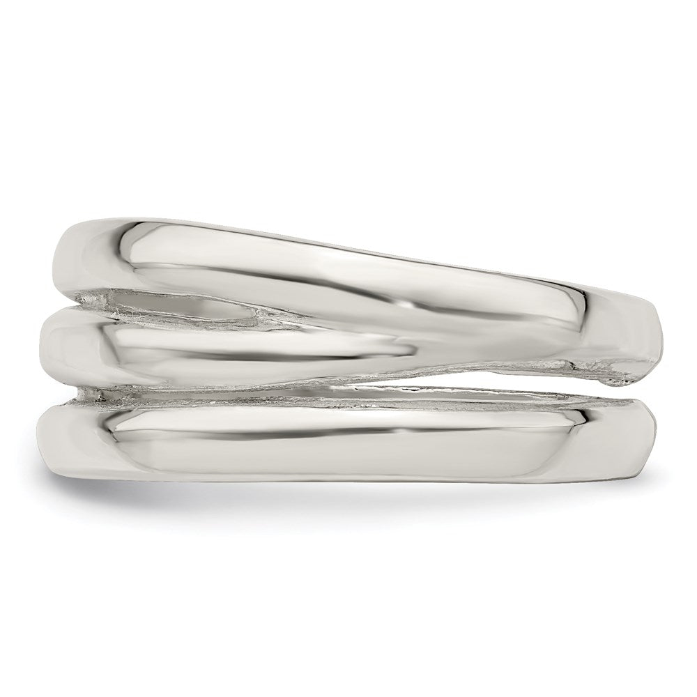 Sterling Silver Solid Fancy Ribbed Ring