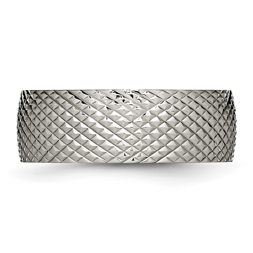 Titanium Polished and Textured 8mm Band Size - 7