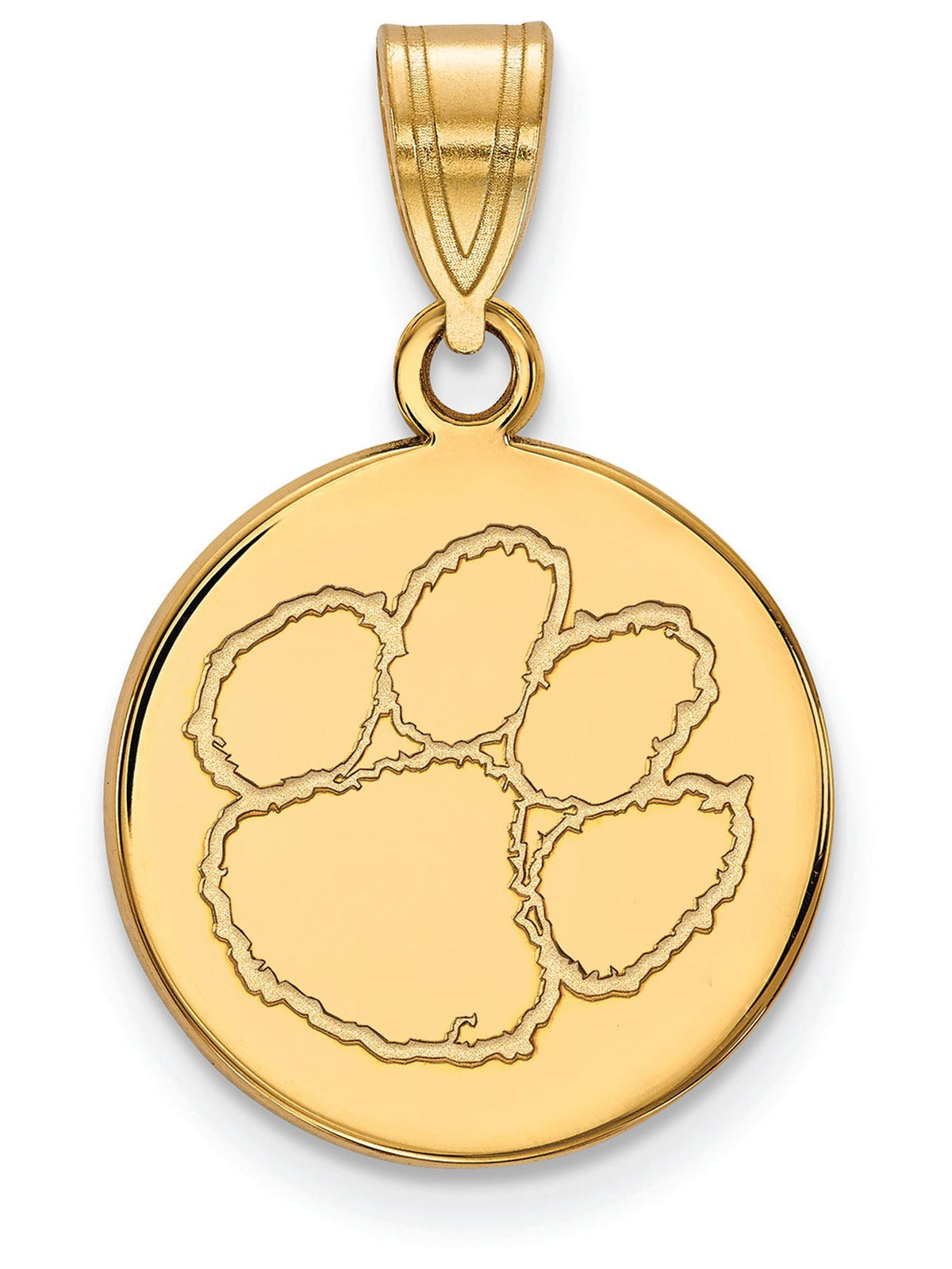 14k Gold LogoArt Clemson University Tiger Paw Medium Disc Pendant Q4Y039CU