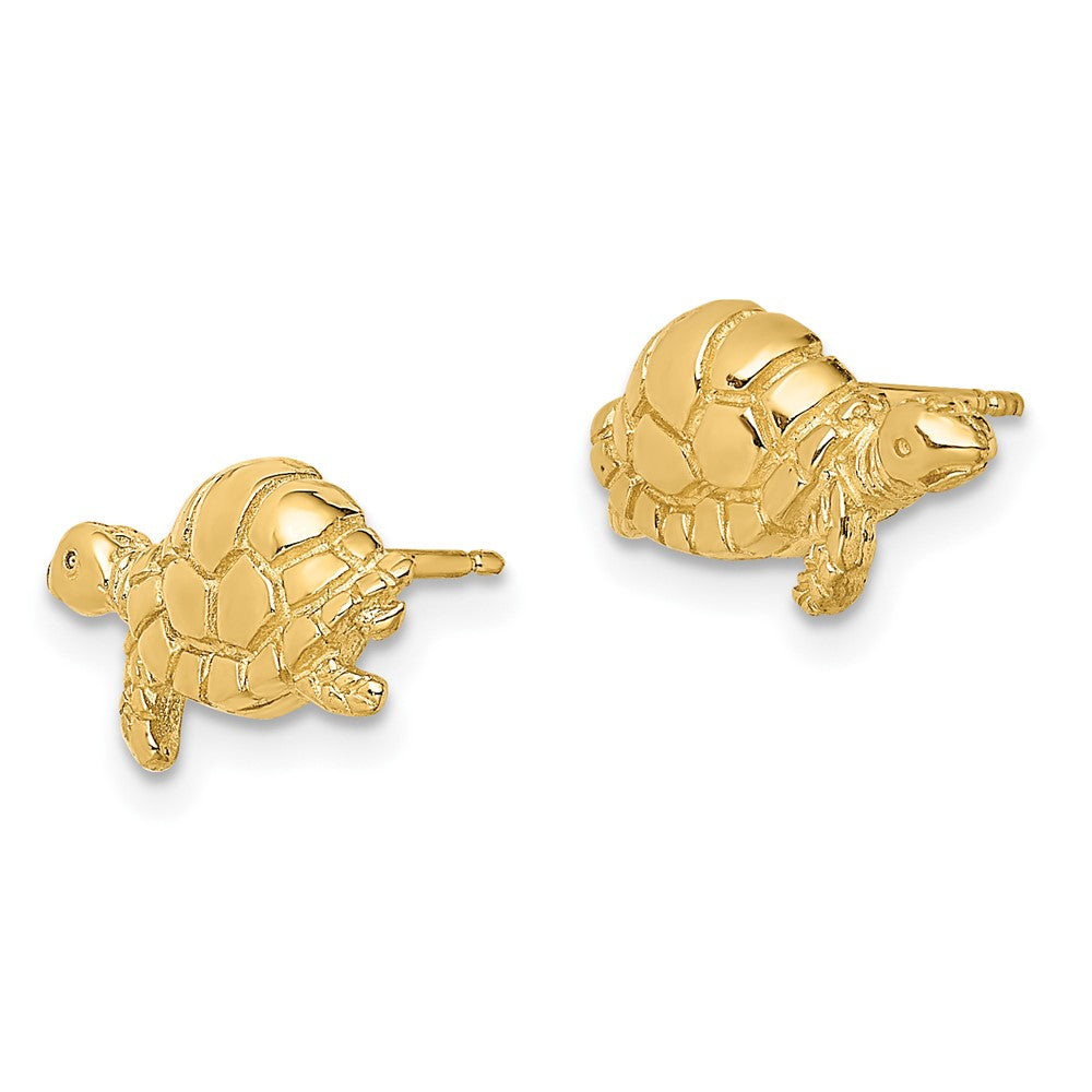 10K Polished Turtle Post Earrings