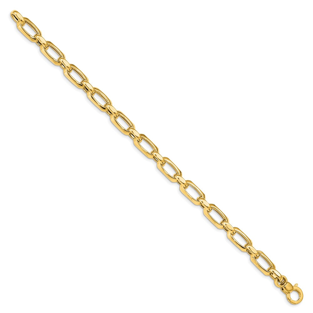 14k Polished and Textured Bracelet 7.75  inches