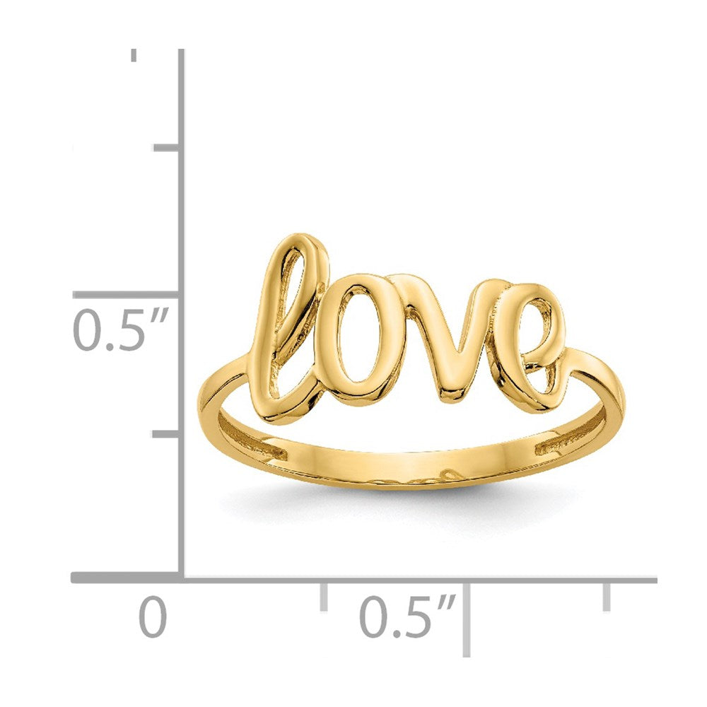 14k Polished Love Ring Size 7