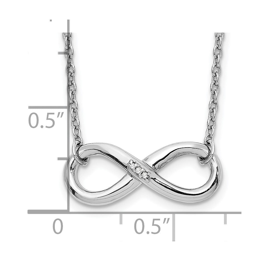 White Ice Sterling Silver Rhodium-plated 18 Inch Diamond Infinity Necklace 18 Inches