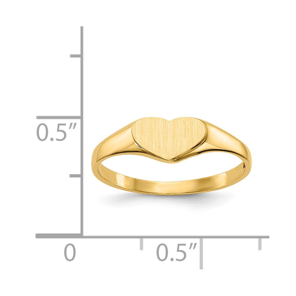 14k 5.5x7.5mm Closed Back Heart Signet Ring 6