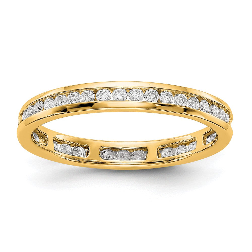 14k 1/2 carat Lab Grown Diamond VS/SI+ G+ Channel Set Size 6 Eternity Band