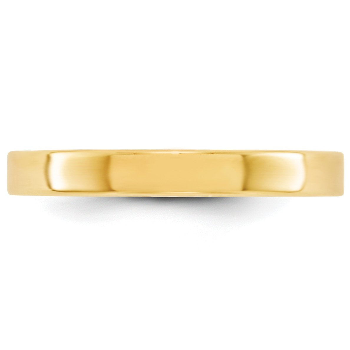 14k Yellow Gold 3mm Lightweight Flat Wedding Band Size 4.5