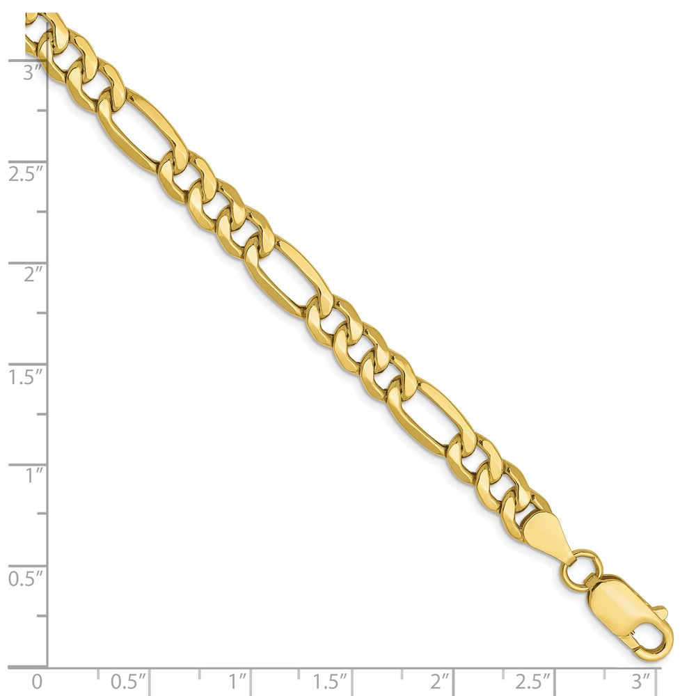 10K 6.6mm Semi-Solid Figaro Chain 8  inches