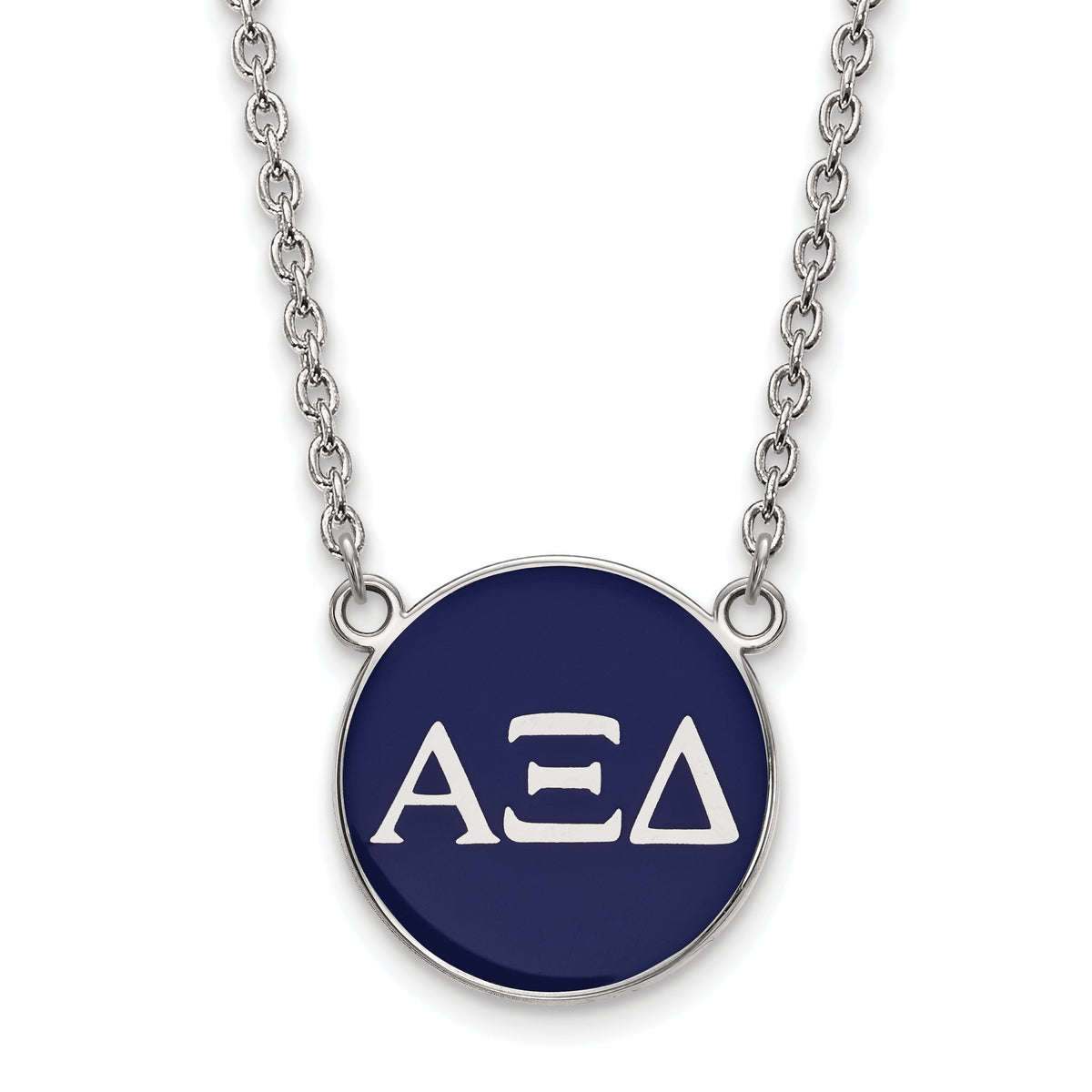 LogoArt Sterling Silver Alpha Xi Delta Small Enameled Pendant Necklace With 18 Inch