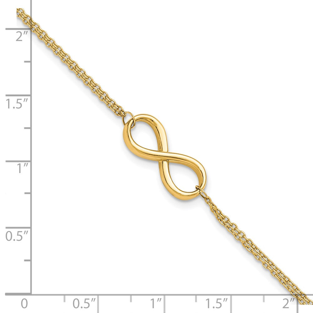 10K Polished Infinity Bracelet 7.5  inches